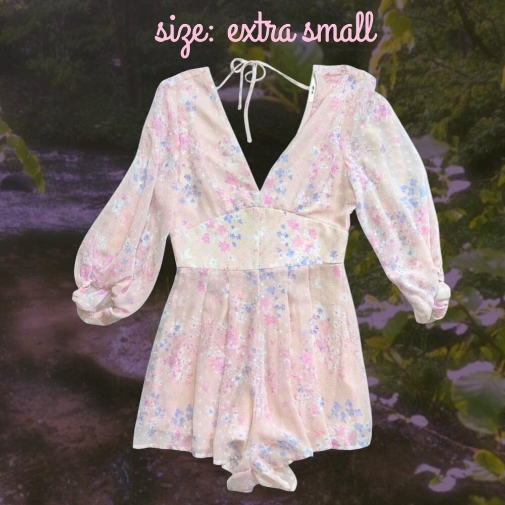 Francesca’s Heather Floral Clip Dot Romper